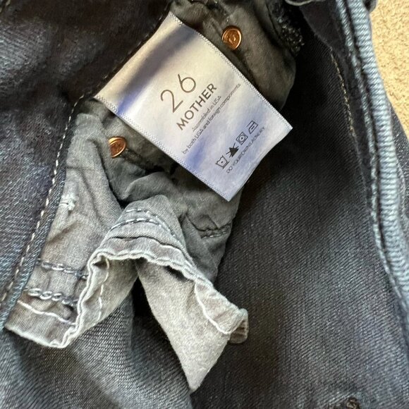 Mother Women’s High Waisted Looker Ankle Skinny Jeans Dark Gray Wash Size 26 - Picture 4 of 6